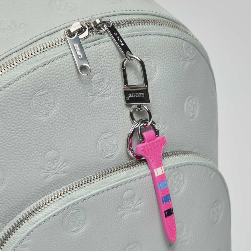 EMBOSSED SKULL & TEES LEATHER BACKPACK in Nimbus image number 4