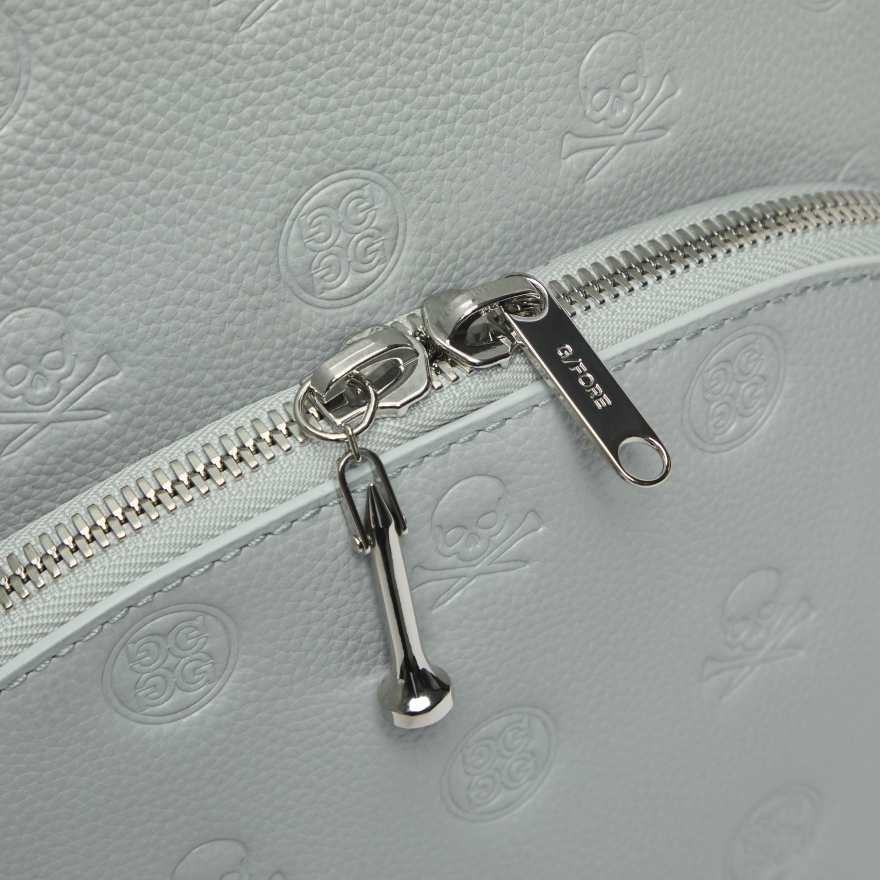 EMBOSSED SKULL & TEES LEATHER BACKPACK in Nimbus image number 7