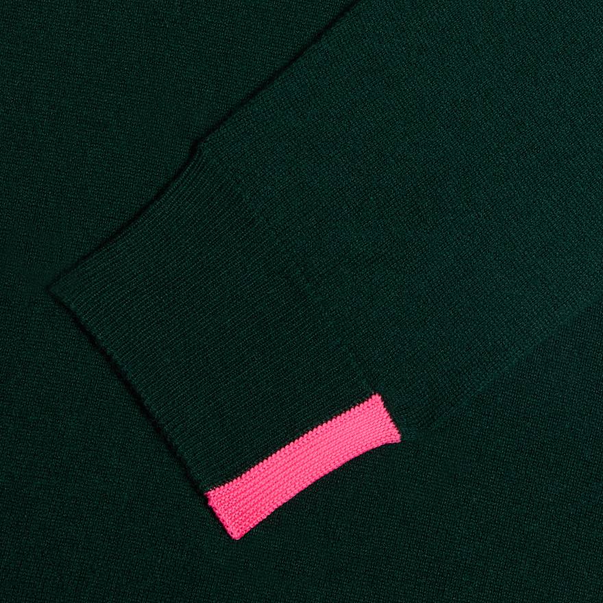 CASHMERE HOODED SWEATER in CYPRESS GREEN image number 7