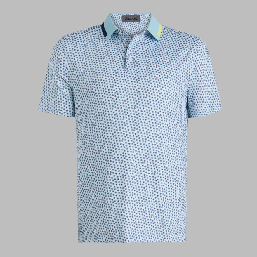 TRIPLE/G TECH JERSEY POLO in SNOW / CENOTE image number 1