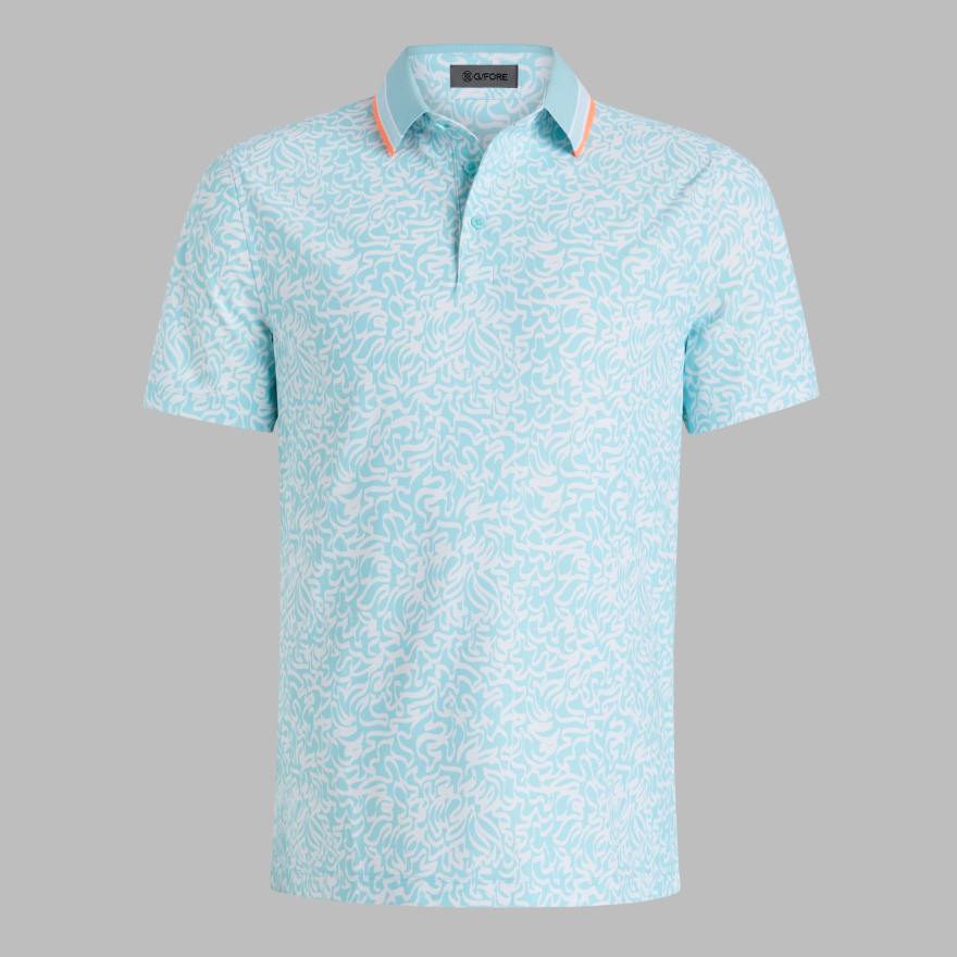 SCRIBBLE TECH JERSEY POLO in CENOTE image number 1