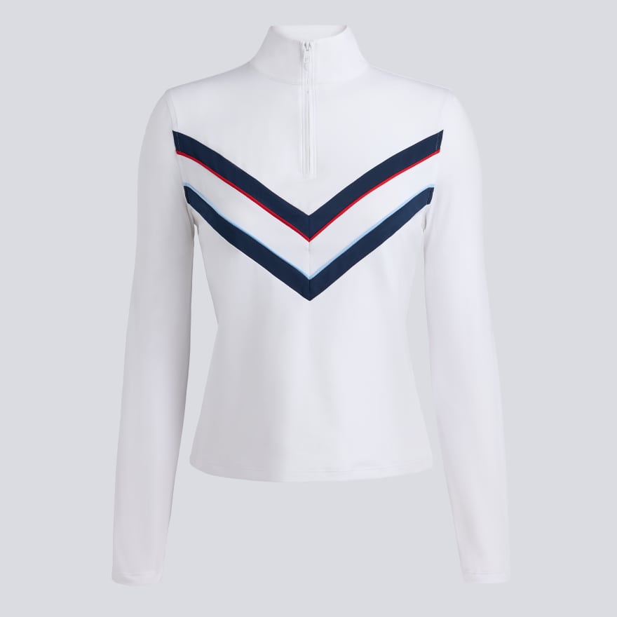 CHEVRON TECH JERSEY 1/4 ZIP PULLOVER in Snow image number 1