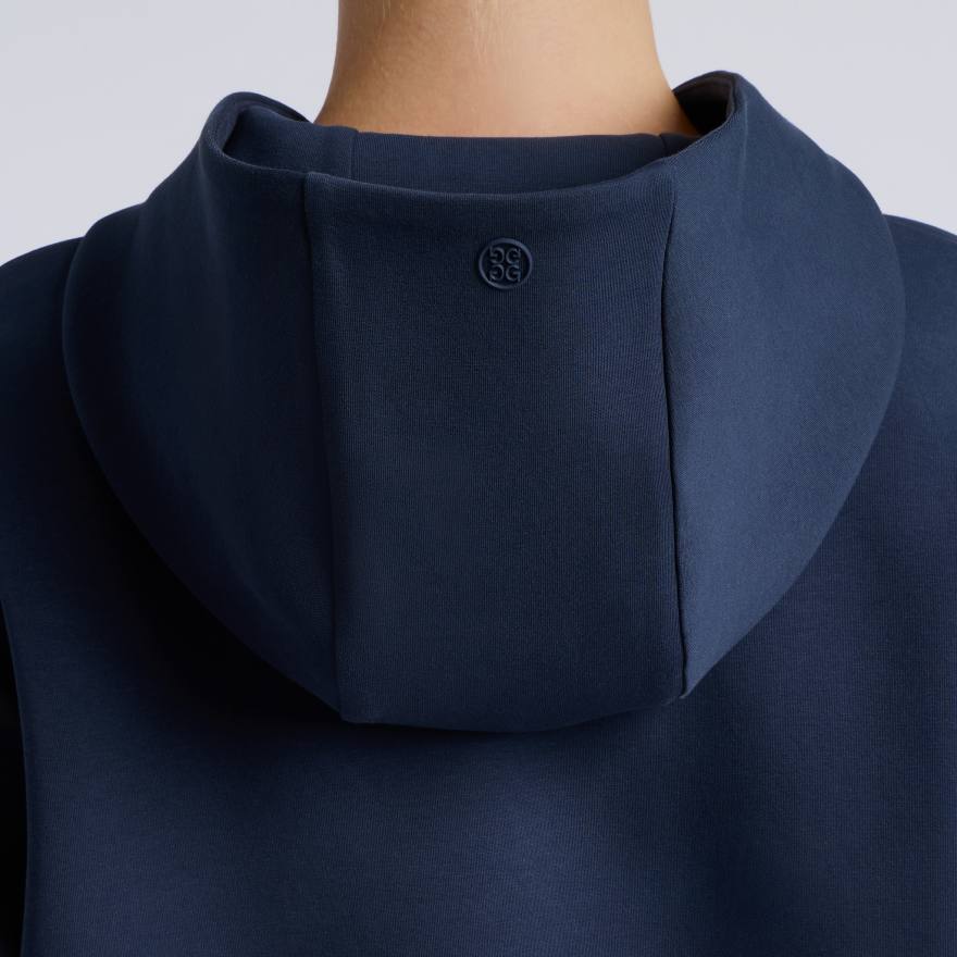 COTTON BLEND SCUBA HOODIE in Twilight image number 5