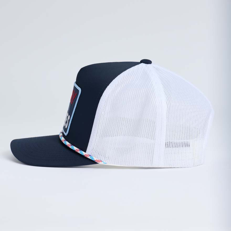 PRAY FOR BIRDIES RETRO MID TRUCKER HAT in TWILIGHT / RWB image number 7