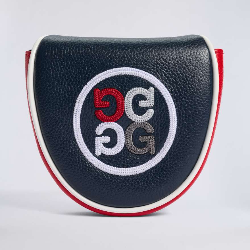 COLOUR BLOCK LEATHER MALLET HEADCOVER in RWB image number 1