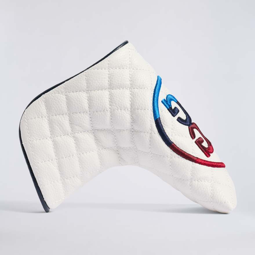 STRIPED CIRCLE G'S LEATHER BLADE HEADCOVER in SNOW / MULTI image number 4
