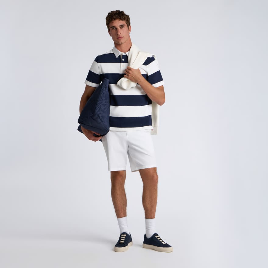 YARN DYE FRENCH TERRY RUGBY POLO in Twilight / Snow image number 2