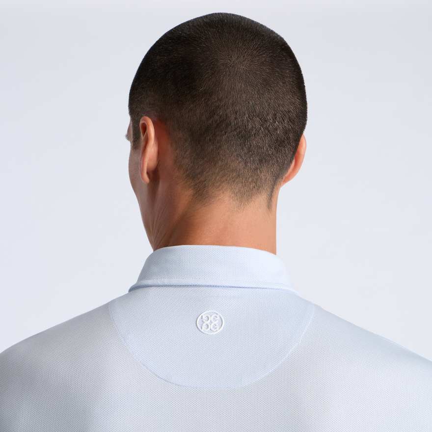 DELTA DOT JACQUARD LONG SLEEVE POLO in BAJA image number 5