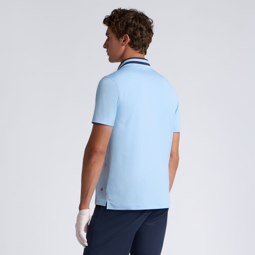 EMBROIDERED TECH JERSEY POLO in BAJA image number 4
