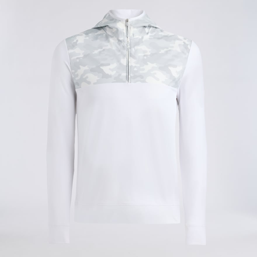 CAMO BRUSHED BACK TECH TERRY 1/4 ZIP HOODIE in SNOW CAMO image number 1