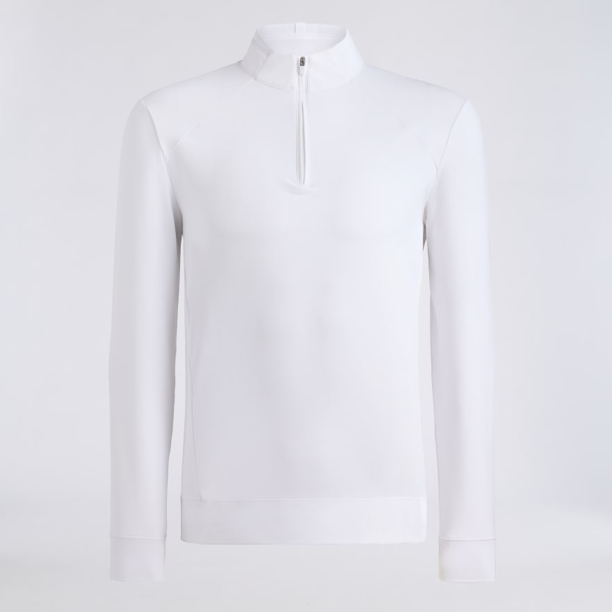 BRUSHED BACK TECH TERRY 1/4 ZIP PULLOVER in Snow image number 1