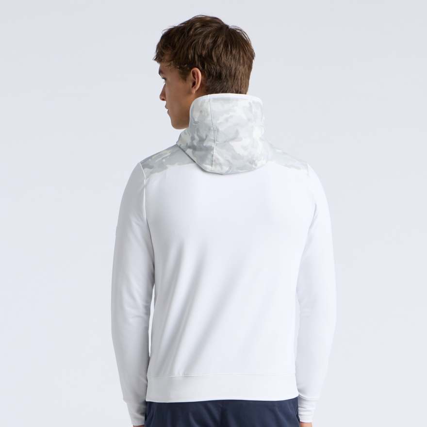 CAMO BRUSHED BACK TECH TERRY 1/4 ZIP HOODIE in SNOW CAMO image number 4