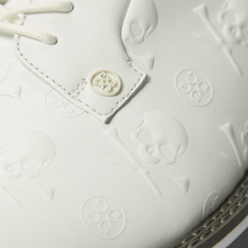 Alternative image of MEN'S GALLIVANTER EMBOSSED SKULL & TEES LEATHER GOLF SHOE in Snow / Charcoal