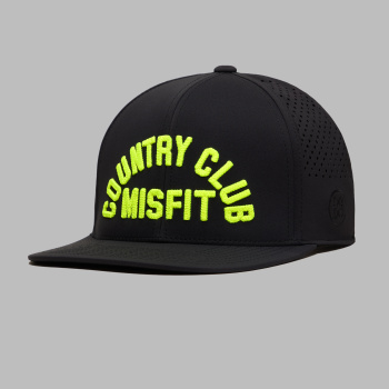 LTD RELEASE COUNTRY CLUB MISFIT PERFORATED DELTA HAT in ONYX / ELECTRIC