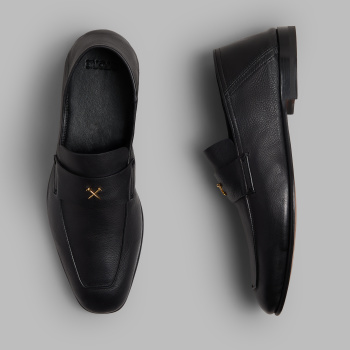MEN'S METAL TEES LEATHER FLEX LOAFER in Onyx