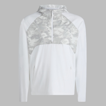 HYBRID 1/4 ZIP HOODED PULLOVER in SNOW CAMO