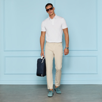 ALL PLAY STRIPE STRETCH KNIT POLO in Nimbus
