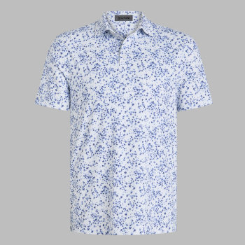 SCATTERED DITZY TECH JERSEY POLO in Snow / Twilight