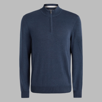 COOLING COTTON 1/4 ZIP JUMPER in HAZE MELANGE
