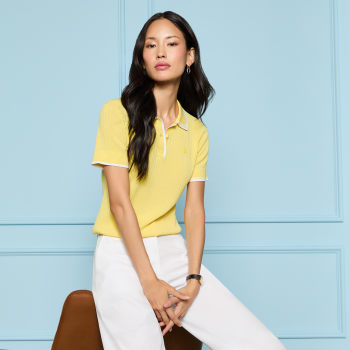 Alternative image of RIBBED KNIT SWEATER POLO in Canary