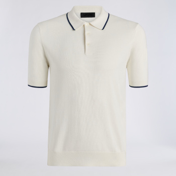 COOLING COTTON JUMPER POLO in CHALK WHITE