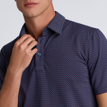 Alternative image of ALL PLAY SPADE GEO STRETCH KNIT POLO in TWILIGHT / CLASSIC RED