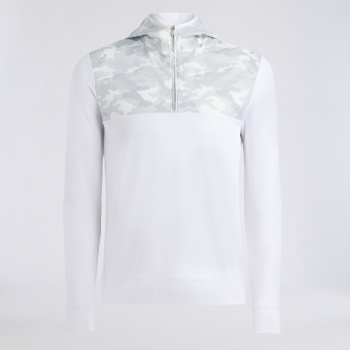 CAMO BRUSHED BACK TECH TERRY 1/4 ZIP HOODIE in SNOW CAMO