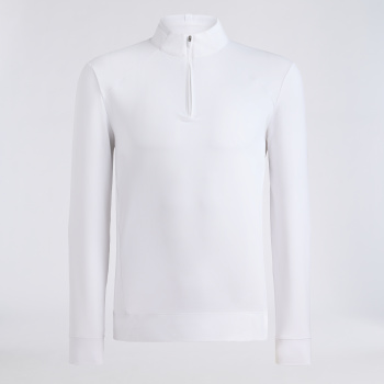BRUSHED BACK TECH TERRY 1/4 ZIP PULLOVER in Snow
