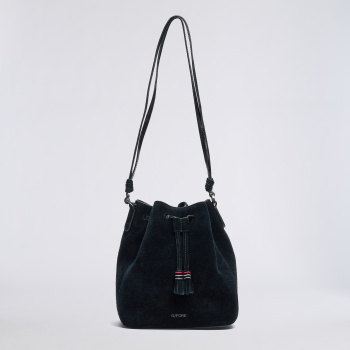 Alternative image of SUEDE CART BUCKET BAG in Onyx