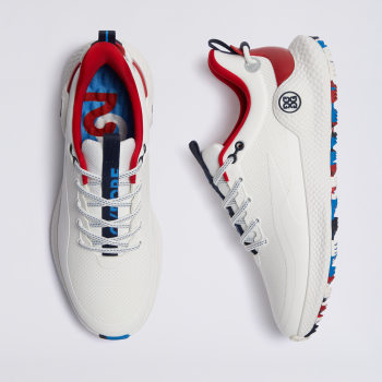 MEN'S MG4+ O2 PERFORATED GOLF SHOE in SNOW / CLASSIC RED