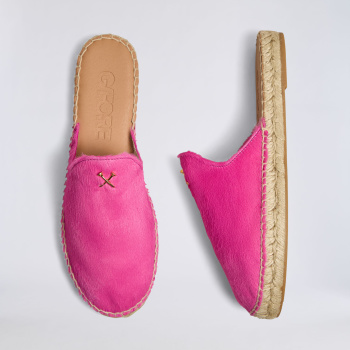 WOMEN'S METAL TEES PONY HAIR ESPADRILLE in KNOCKOUT PINK