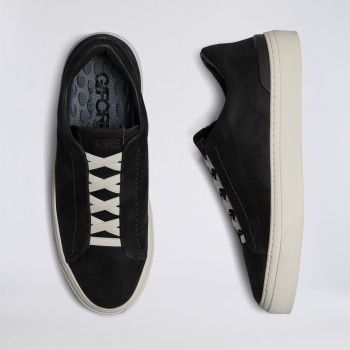 MEN'S ENDEAVOUR SLIP ON LEATHER SNEAKER in Onyx