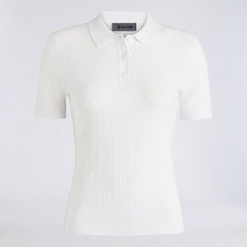 POINTELLE G SWEATER POLO in Snow