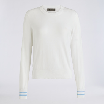 COOLING COTTON CREWNECK JUMPER in CHALK WHITE
