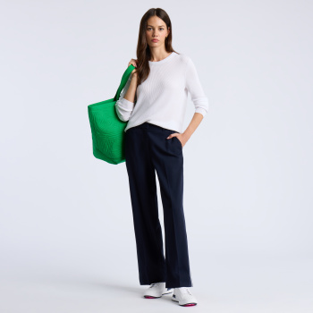 Alternative image of COTTON BLEND RIB KNIT FITTED TOP in Snow