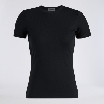 TECH NYLON RIB FITTED TEE in Onyx