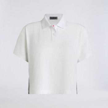 ALL PLAY TUX BOXY POLO in Snow
