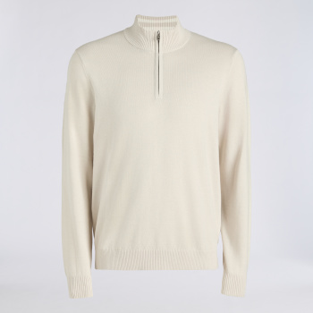 COOLING COTTON 1/4 ZIP JUMPER in PUMICE