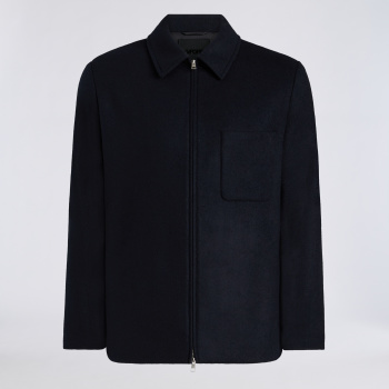 LTD RELEASE DOUBLE FACED MERINO WOOL CASHMERE SHIRT JACKET in Twilight
