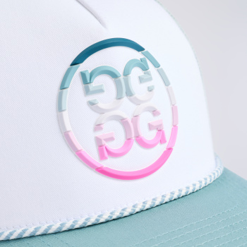 Alternative image of GRADIENT CIRCLE G'S TRUCKER HAT in SNOW / SEA FOAM