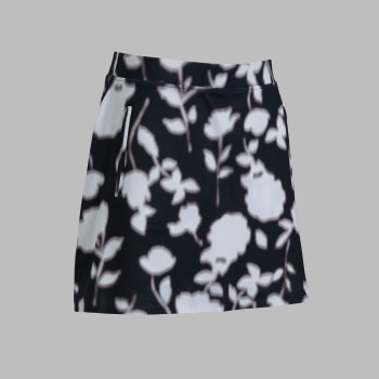 BLUR FLORAL TECH STRETCH JERSEY SKORT in Onyx