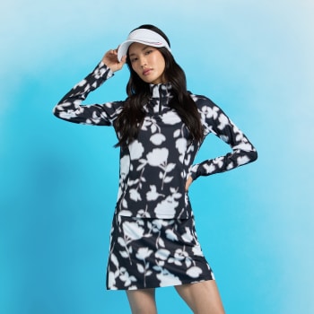 Alternative image of BLUR FLORAL TECH STRETCH JERSEY SKORT in Onyx