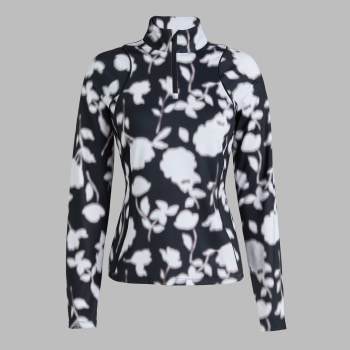 BLUR FLORAL TECH JERSEY PULLOVER in Onyx