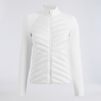 V-DOWN QUILTED HYBRID JACKET in CHALK WHITE