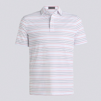 MULTI STRIPE TECH JERSEY POLO in Snow