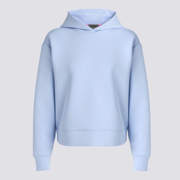 COTTON BLEND SCUBA HOODIE in Sky