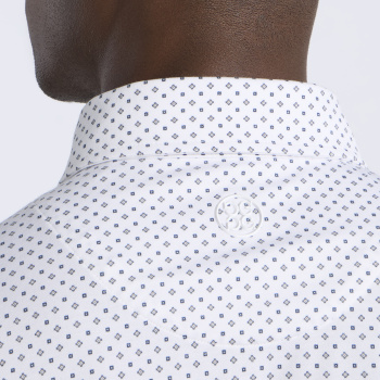 Alternative image of ALL PLAY FOULARD GEO STRETCH KNIT POLO in Snow / Onyx