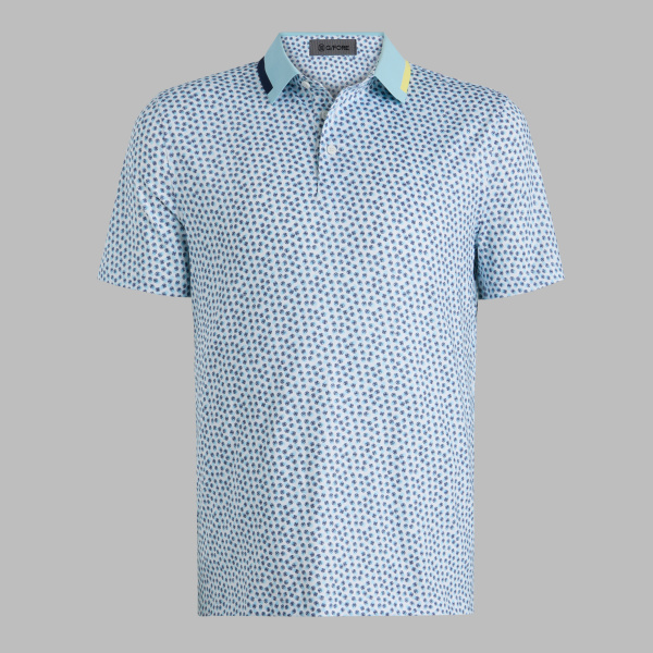TRIPLE/G TECH JERSEY POLO in SNOW / CENOTE