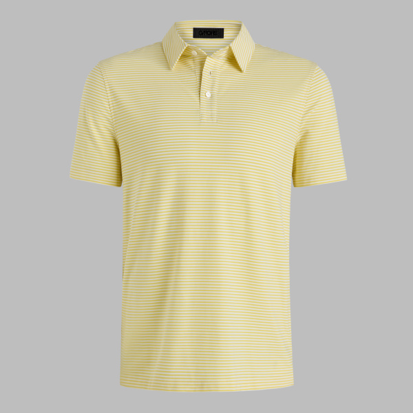 ALL PLAY STRIPE STRETCH KNIT POLO in Canary