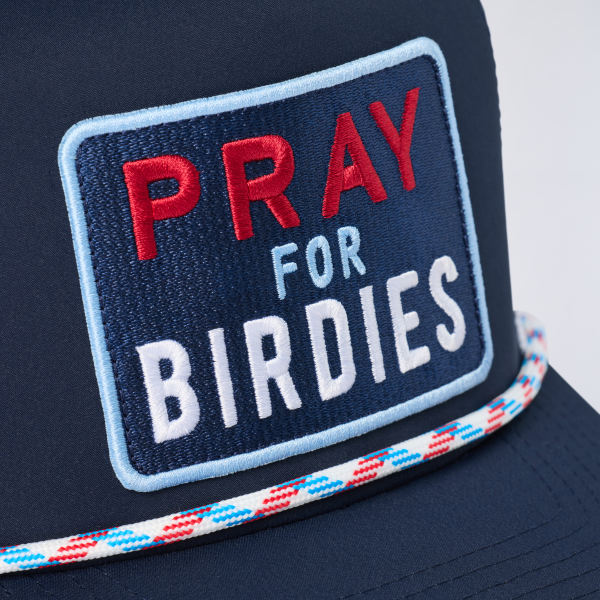 Alternative image of PRAY FOR BIRDIES RETRO MID TRUCKER HAT in TWILIGHT / RWB